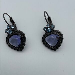 Joan Rivers Purple and Blue Crystal Earrings
